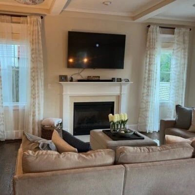 2 NWOT West Elm Semi Sheer Clipped Jacquard Curtain 48x84 Alabaster - Image 1 of 4