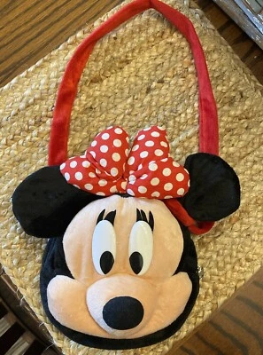 Bolsa de pelúcia Disney Minnie Mouse bolsa de mão arco de pelúcia - Imagem 1 de 4