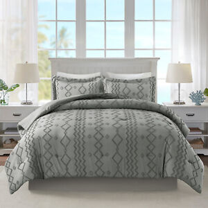 Boho Tufted Queen King Size Comforter Set Bed Set with 2 Pillow Sham