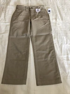 NWT GAP KIDS BOYS TAN ADJ WAIST STRAIGHT LEGS KHAKI PANT SIZE 6 - Picture 1 of 5