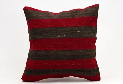 Kilim Ethnic Pillow, 18x18 in, Decorative Throw Cushion, Handmade Vintage Pillow - Image 1 of 4