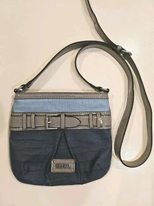 Guess Faux Leather Crossbody Purse Blue and Gray Never Used (#2) - Picture 1 of 7