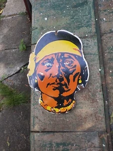 Indian Native 24x18 Inches Porcelain Enamel Over Steel Service Station Sign - Picture 1 of 12