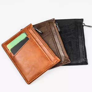 PU Leather Zipper Short Wallet Coin Purse Mini Clutch Bag Credit Card Holder ♢ - Bild 1 von 15