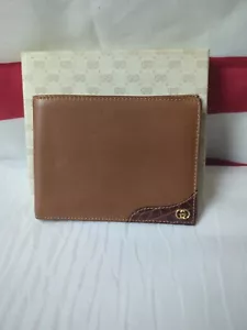 Vintage Gucci Leder Geldbörse Bifold Braun Italy Neu ohne Etikett OVP - Bild 1 von 24