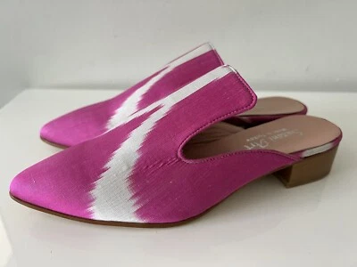 Zapatillas Zapatos SUZANI ART Cuero Seda Ikat Mules, 39 (8 1/2), Hechas en Turquía Foto 1 de 4