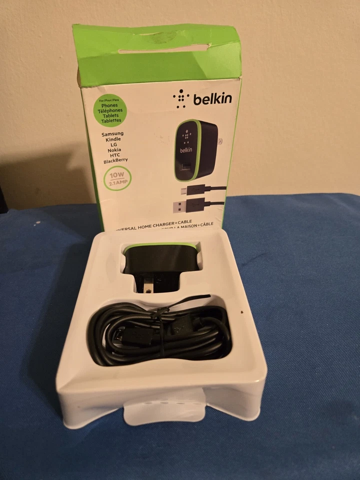 Belkin 10W 2.1AMP Home charger + 4FT Micro USB Cable Black - Image 1 of 1