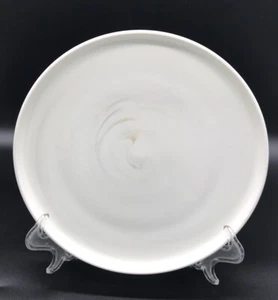 Luzerne Marble Handcrafted Serving Plate Raised Edge Cream Brown 10.75” - Picture 1 of 10