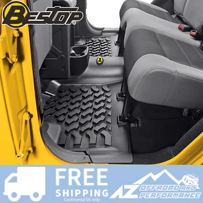 Forro de piso trasero Bestop - negro para Jeep Wrangler Unlimited JK 2007-2018 4 puertas Foto 1 de 4
