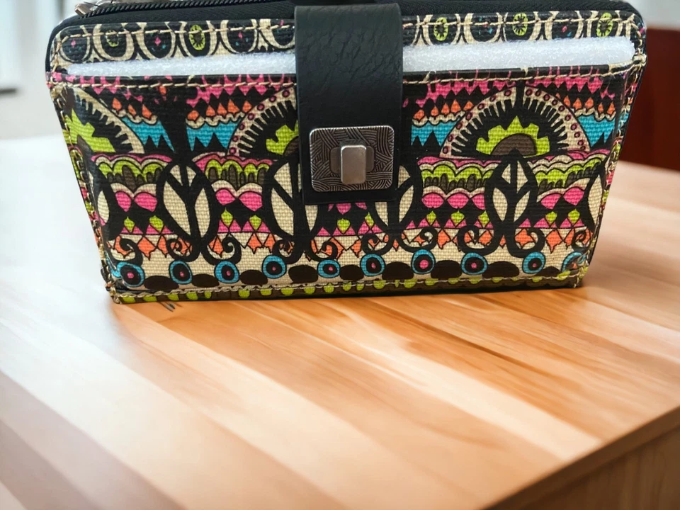 Sakroots Large Smartphone Wristlet Crossbody Neon One World