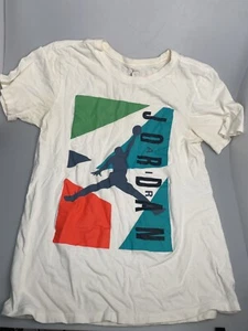 Camiseta Jordan Air Jordan Para Hombres S Blanca Verde Azulado Azul Rosa Logo Jumpman - Imagen 1 de 6