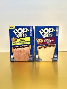 〽️Nuovo Kellogg’s Pop Tarts Frosted Lemon Blueberry Crumble & Cinnamon Roll (2qty) - Foto 1 di 2