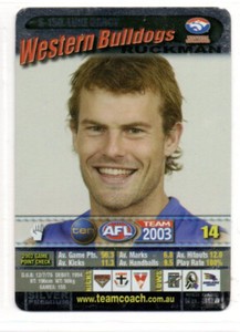 2003 AFL TEAMCOACH SILVER PARALLEL CARD - S-150 Luke DARCY (WESTERN BULLDOGS)