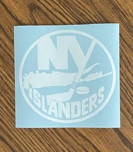 NEW YORK ISLANDERS vinyl decal sticker NY ISLES 6"x5.75" - COLOR : WHITE - Picture 1 of 1