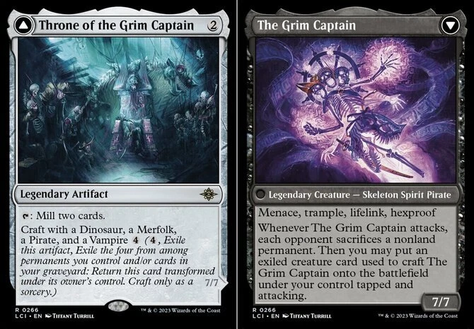 x1 Throne of the Grim Captain // The Grim Captain R MTG The Lost Caverns of Ixal - Image 1 of 1