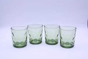 Eldorado Green Old Fashioned Glasses Hazel Atlas Retro MCM 1960s Set of 4 - Picture 1 of 11