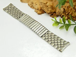 Vintage Drema Stainless Steel Small Coffin Link center expansion watch band 18mm - Picture 1 of 4