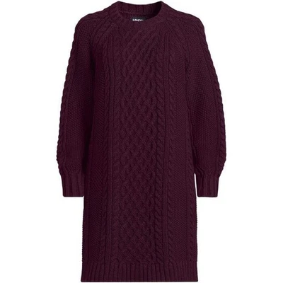 Vestido Suéter LANDS' END Talla Grande 2X Mezcla de Algodón Cable Cuello Redondo Nuevo con Etiquetas $125 Foto 1 de 3