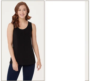 Susan Graver Modern Essentials Liquid Knit Tank - Schwarz - 2X A366913 NEU - Bild 1 von 1
