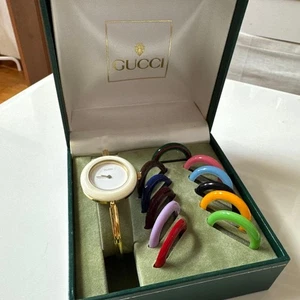 Reloj Gucci Change Bisel 12 Colores Blanco/Dorado Mujer Chapado Cuarzo Caja #3 - Imagen 1 de 6