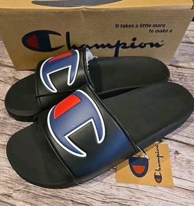 Champion Unisex Men's Sz 11 Lightweight Logo Slides IPO Black New With Box & Tag - Picture 1 of 4