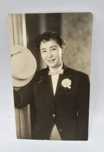 1940s B&W Photo-Japanese Actress Singer Hibari Misrora-Turcky Mizunoe Crossdress - Picture 1 of 4