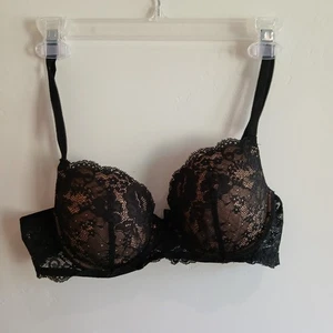 Victorias Secret Dream Angels Bra Size 34C Black Lace Perfect Coverage Underwire - Bild 1 von 11