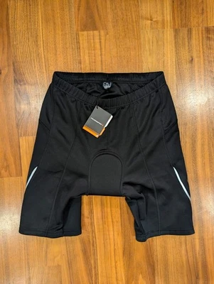 Muddyfox Cycling Shorts XL Black Padded Crotch Area Reflective Fitted Stretch - Image 1 of 4