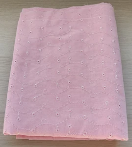 Pink Broiderie Anglais Fabric 200cm x 112CM - Picture 1 of 3