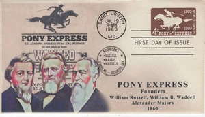 AO-U543-4, 1960, Pony Express, First Day Cover, Add-on Cachet, Saint Joseph MO, - Picture 1 of 1