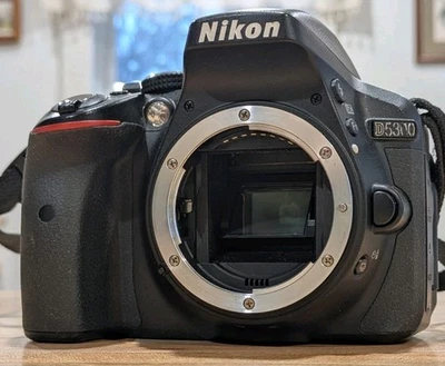 Cuerpo de cámara digital Nikon D5300 DSLR con batería de tarjeta SD de 256 GB y cargador Foto 1 de 4