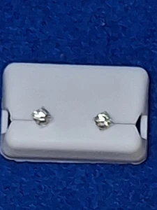 925 Sterling Silber runde Moissanit Solitär Push Back Ohrstecker - Bild 1 von 5
