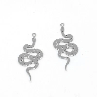Colgante 4 PIEZAS Acero Inoxidable Filigrana Serpiente Dije 16X38mm GQZ23 Foto 1 de 4