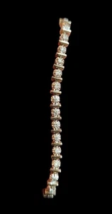 Vintage Sterling Silver .925 Signed FAS Tennis Bracelet 7.5” - Picture 1 of 10