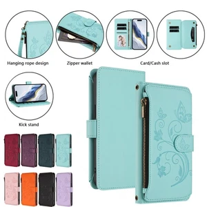 For Samsung Galaxy A26 A25 A24 A23 A22 Zipper PU Leather Wallet Phone Case Cover - Picture 1 of 91