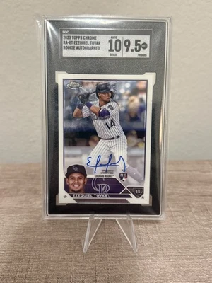 2023 Topps Chrome Ezequiel Tovar ROOKIE AUTO SGC 9.5/10 #RA-ET Colorado Rockies - Image 1 of 2