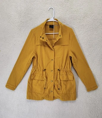 Женская куртка Eden Society Antsla средний размер желтая горчичная нейлоновая смесь на кнопках цвет груза - Изображение 1 из 4