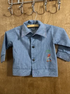 Vintage Fawn Togs Denim leichter Mantel Knopfleiste 4T Kleinkind Sputhwest Kaktus - Bild 1 von 10