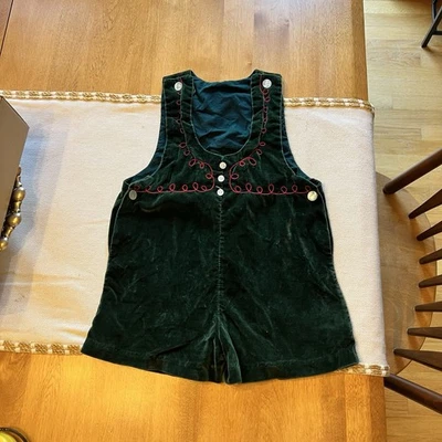 Mono corto vintage de terciopelo verde para niño - sin talla - medidas inferiores Foto 1 de 4
