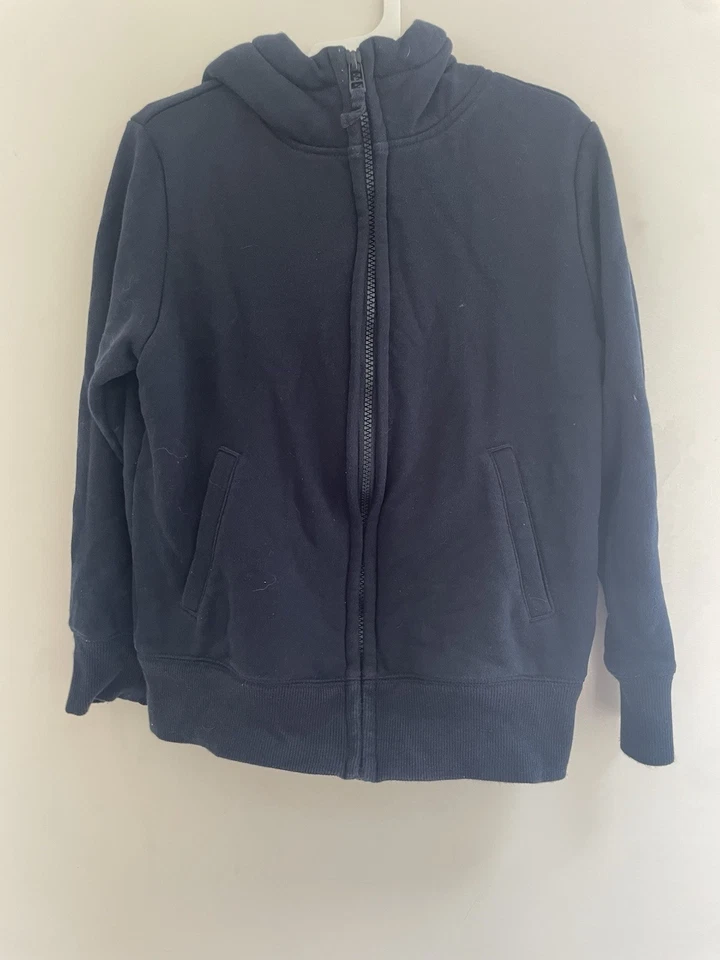Uniqlo Kids Boys Cozy Sherpa Lined Full-Zip Hooded Long Sleeve Jacket Navy 9-10 - Image 1 of 4