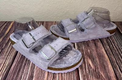 Sandalias Birkenstock Arizona de piel de oveja en gamuza púrpura niebla talla 41 10 Foto 1 de 4