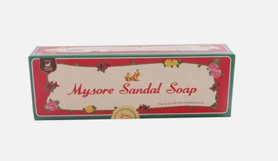 Mysore Sandal Soap 150g each pack of  3 Soaps  Made With Real Sandalwood Oil. - Image 1 of 4
