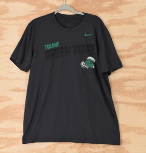 Tulane Green Wave Nike Dri-Fit Angry Wave Charcoal Gray T-Shirt Mens XL - Picture 1 of 9