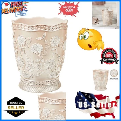 Elegante bote de basura decorativo de 2,1 galones en vid rosa - perfecto para espacios compactos Foto 1 de 4