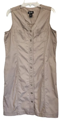 Vestido cargo Rafaella 100 % algodón con botones sin mangas para mujer talla 10 Foto 1 de 4