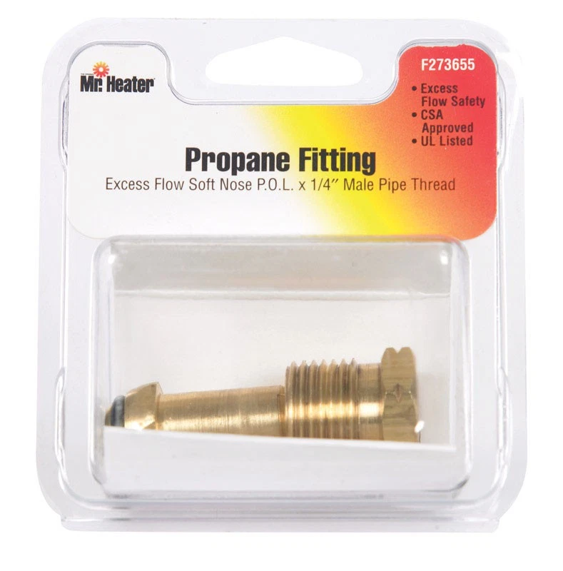 Mr. Heater F273655 Black Flow Safety Device Brass Propane Fitting 1/4 Dia. in. - Image 1 of 1