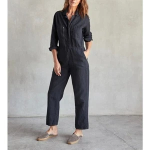 OUTERKNOWN Station Jumpsuit Women Small Black Long Sleeve Zip One Piece NEW - Picture 1 of 19