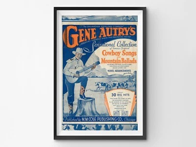 1935 Gene Autry Music POSTER! (up to 24" x 36") - Art - Western - Cowboy - Image 1 of 4