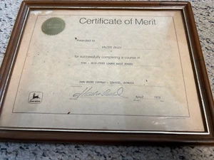John Deere Certificate of Merit--1978--2040 Skid-Steer Loader Basic School - Picture 1 of 7