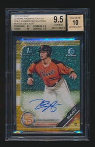 BGS 9.5 JOEY BART 2019 BOWMAN CHROME PROSPECT GOLD SHIMMER AUTO RC #/50 *GIANTS*